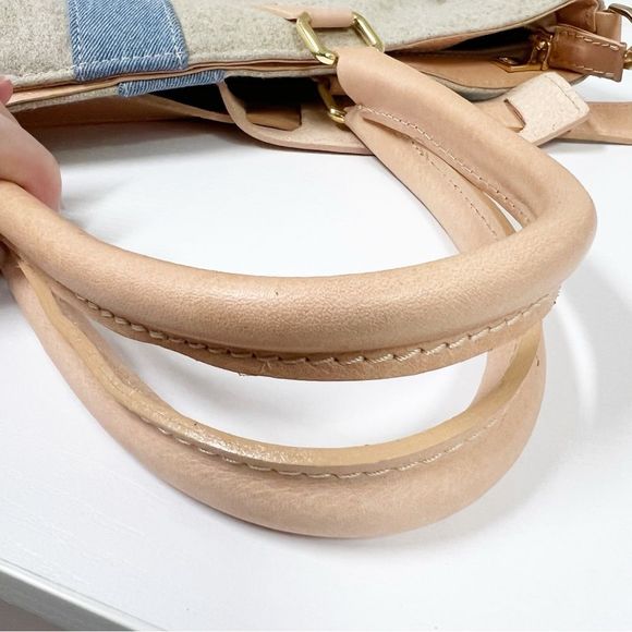 Monte & Coe Italian Wool Tote in Nude Crossbody Strap - Picture 9 of 12